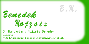 benedek mojzsis business card